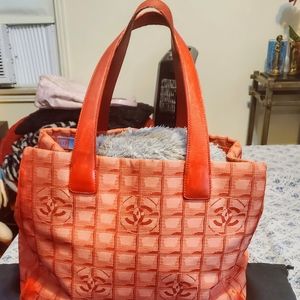 Chanel Red Nylon Travel Tote